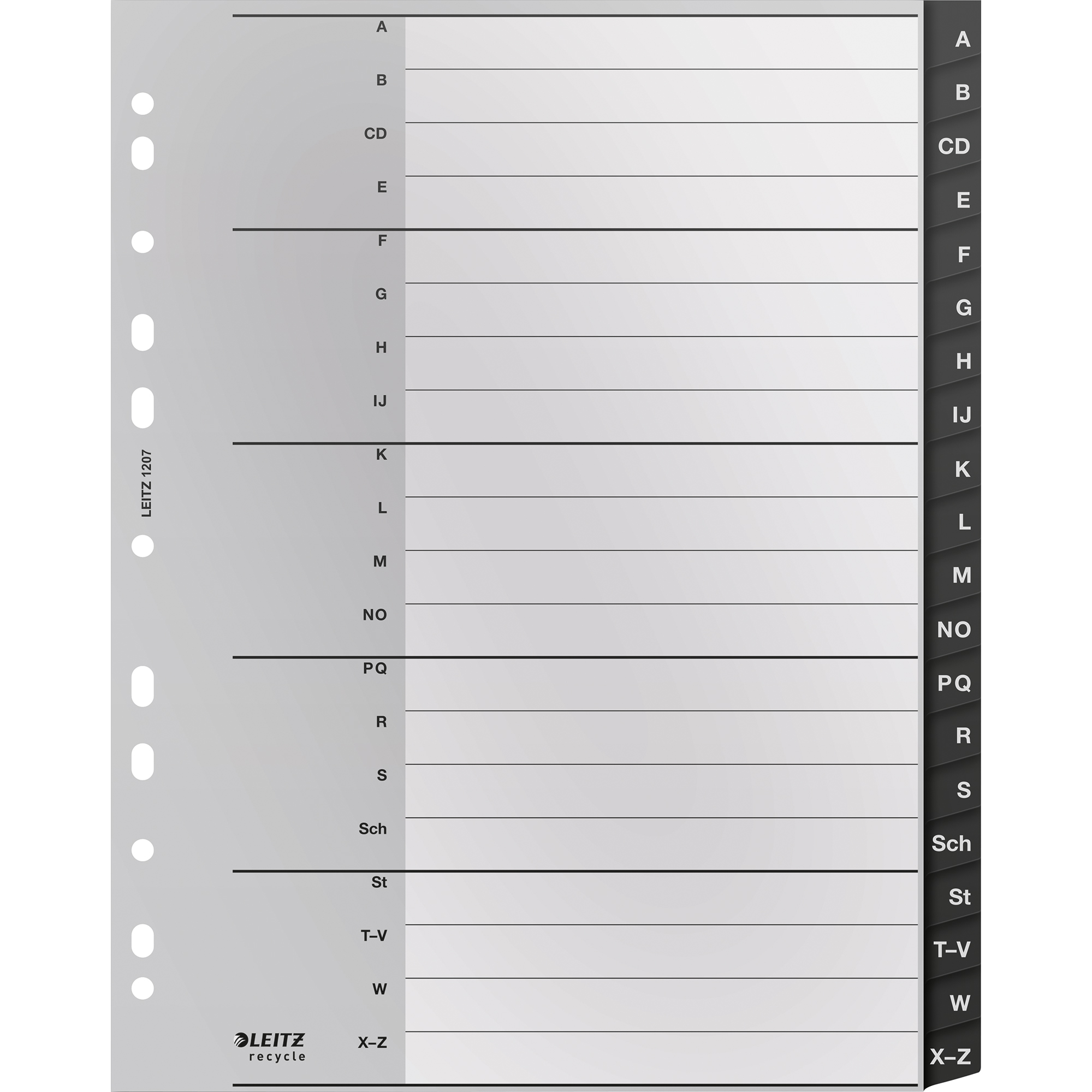 LEITZ Register Recycle A4 A-Z schwarz