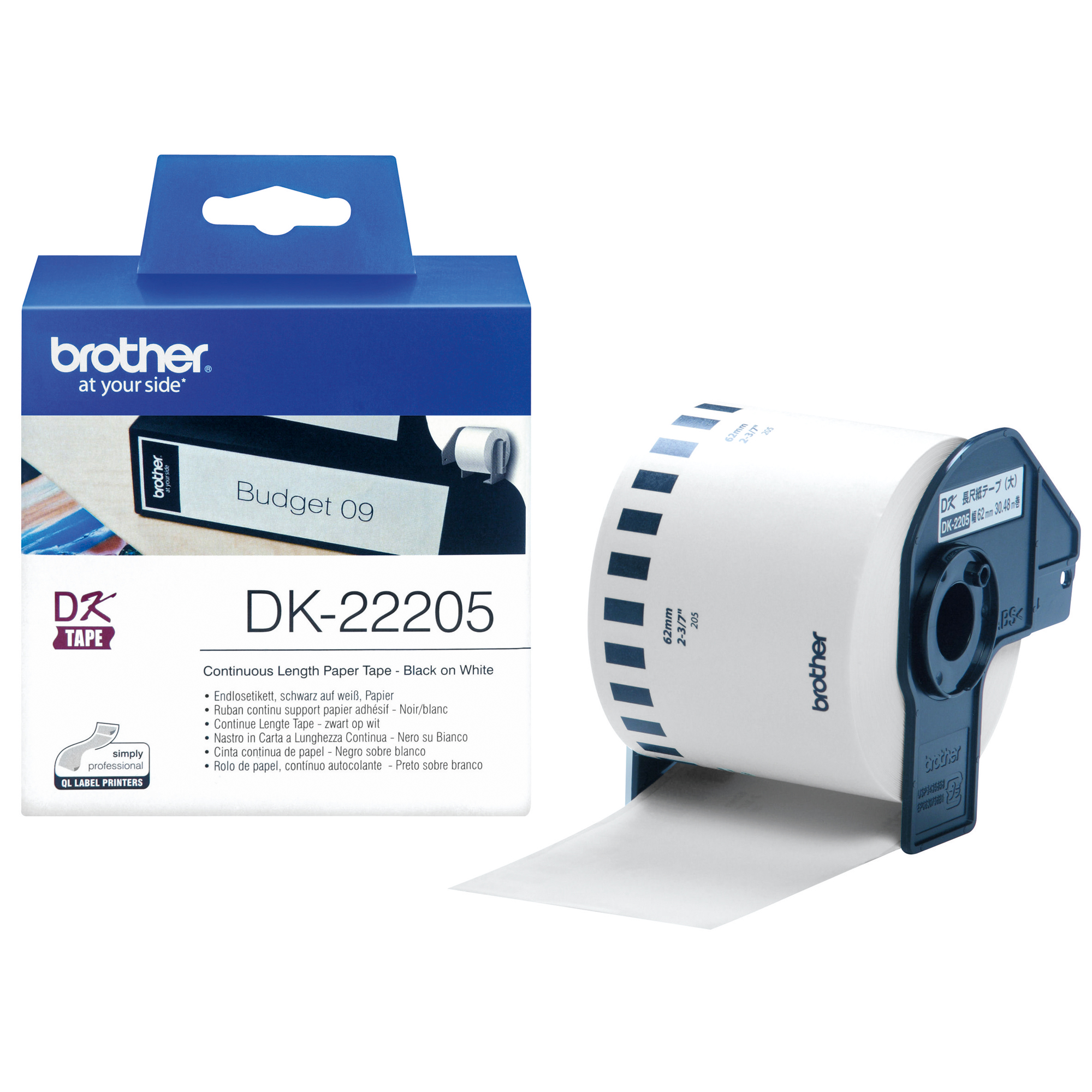 Brother DK22205 Endlosetikett Schwarz ca. 1 Seiten