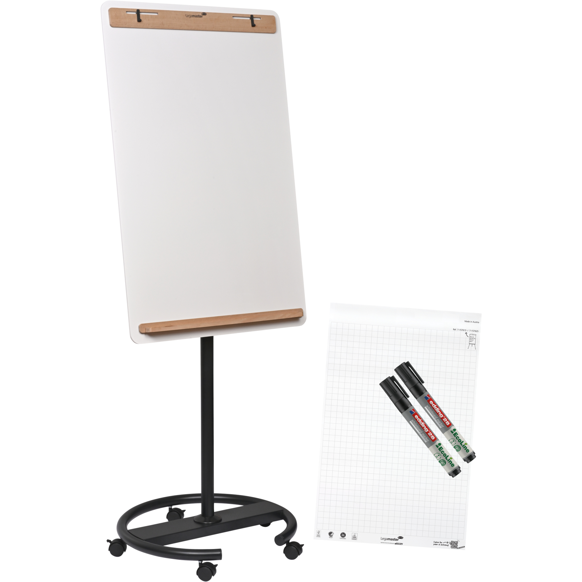 Legamaster Flipchart Mobil SKETCH INFINITE mit Ablageschale Rundfuß mit 5 Rollen FSC