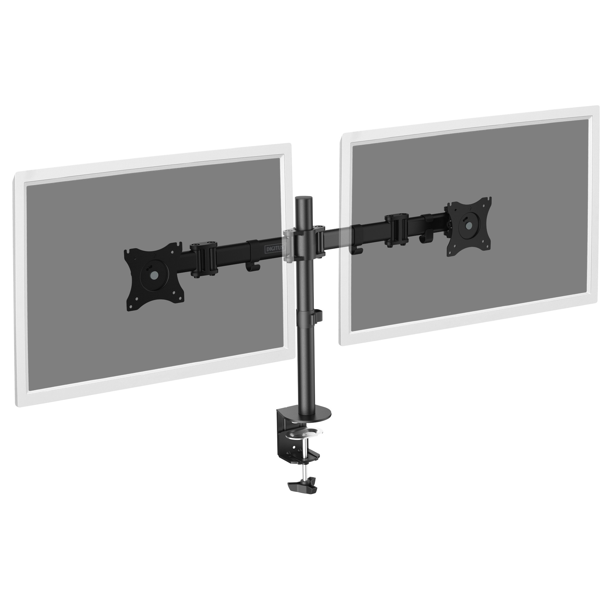 Digitus Dual Monitorhalterung bis 27 Zoll 2x 8 kg Tischklemme schwarz DA-90349
