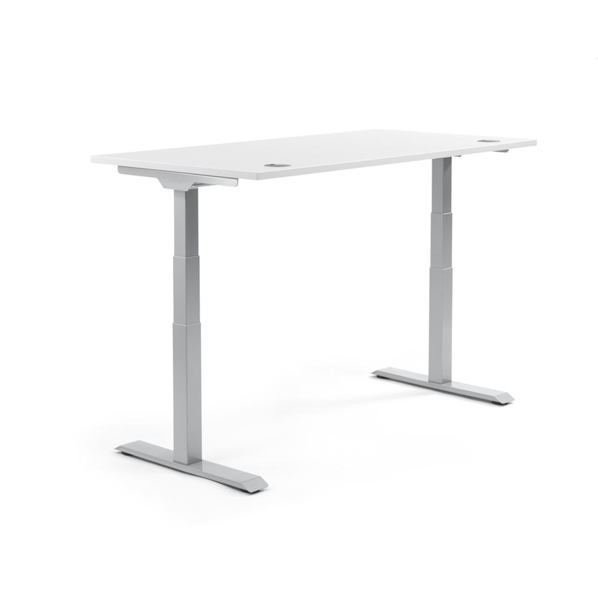 Schreibtisch FLEX MODUL 1.200 x 605-1.255 x 800 mm (B x H x T) alusilber