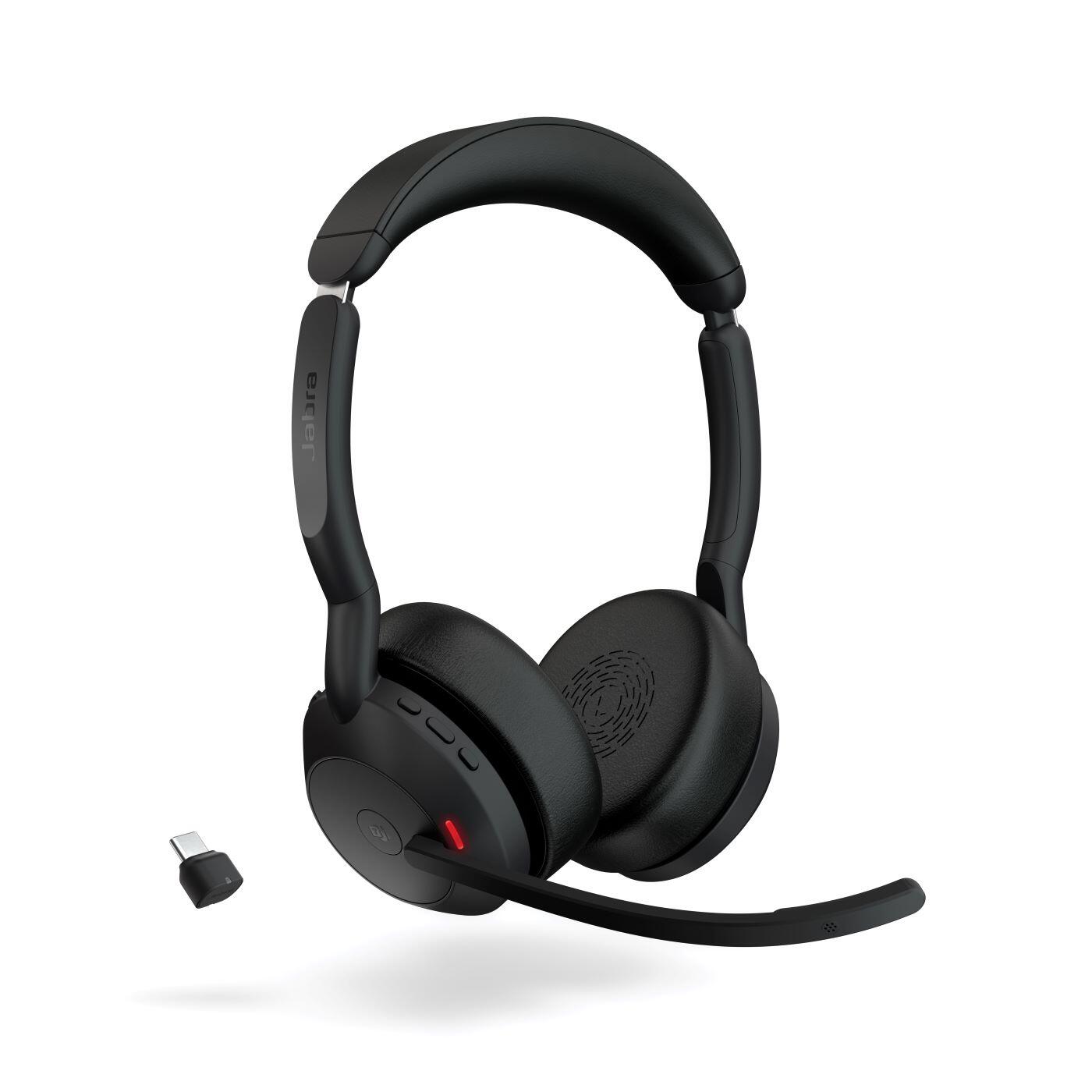 Jabra Headset Evolve2 55 On-Ear binaural kabellos Bluetooth 30m ohrauflieg. ohne Ständer ANC USB-C